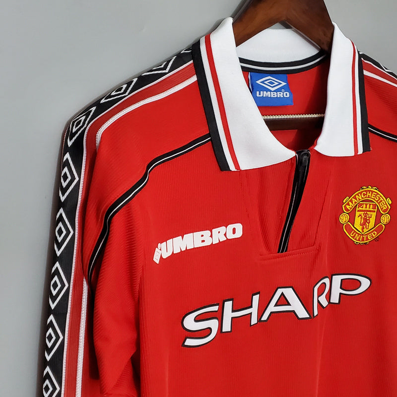 MANCHESTER UNITED I 98/99 homem (RETRO) MANGA LONGA