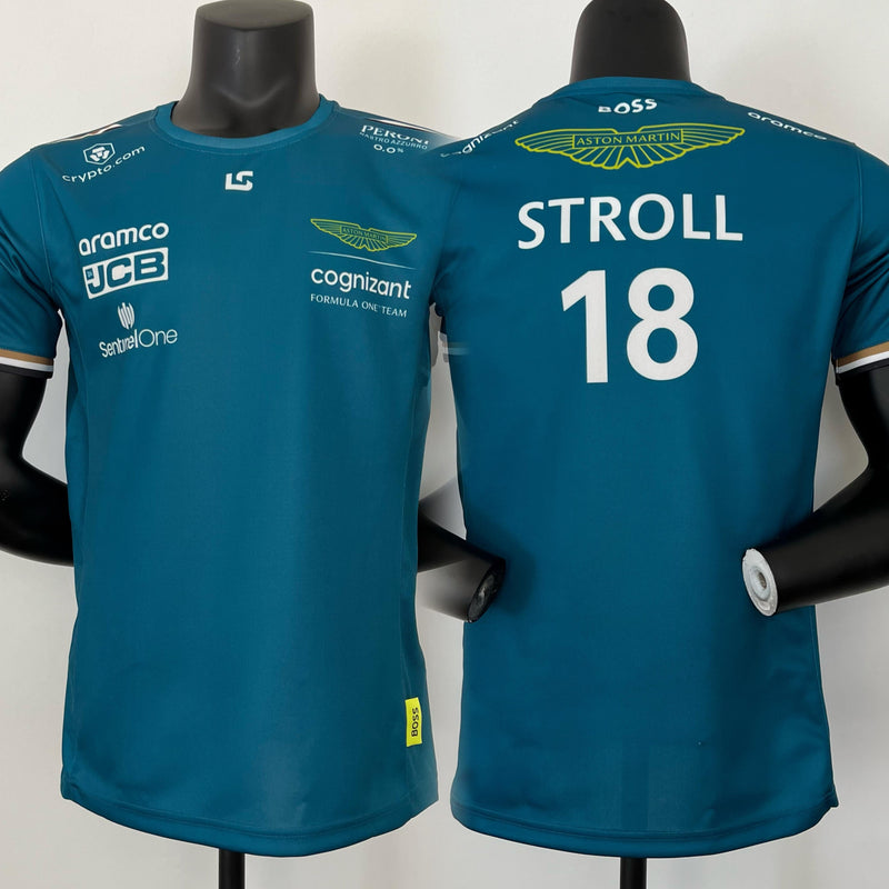 CAMISOLA F1 Aston Martin 2023 - # STROLL - #18 Green t shirt