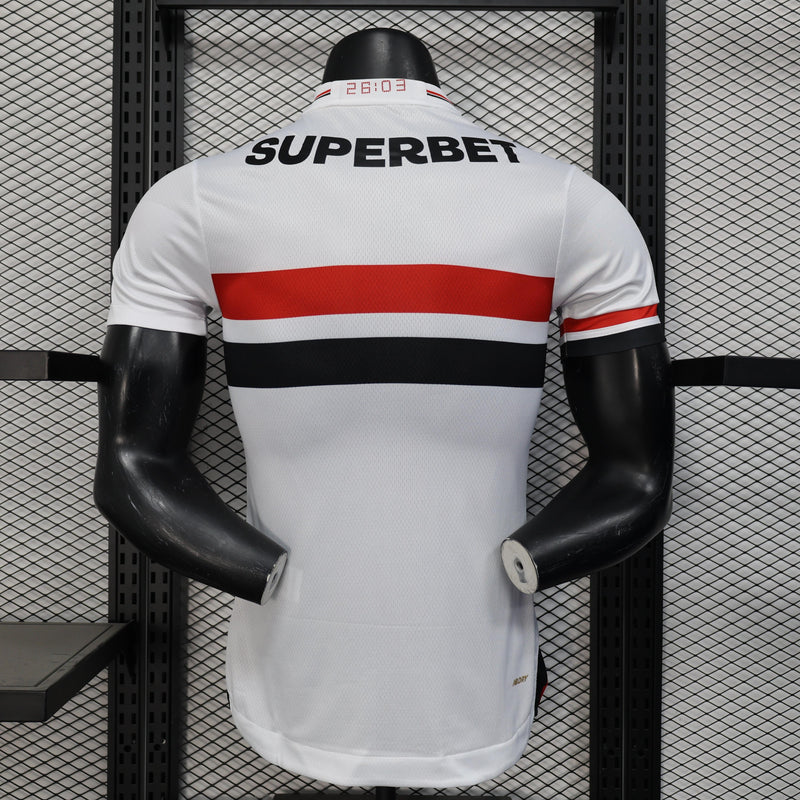 CAMISOLA SÃO PAULO I 25/26 homem TODOS OS PATROCINADORES (VERSÃO JOGADOR)